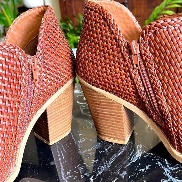 🤎❤️👢Vintage Women’s ESPRIT Woven Cognac Kelsie Boots-8.5 - Picture 10 of 16
